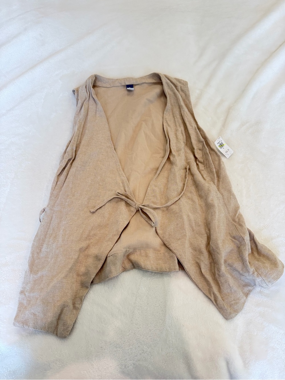Old Navy Beige Knit Tie-Front Vest